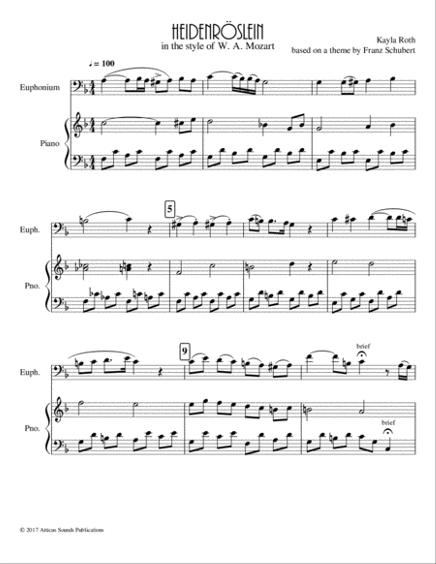 Heidenröslein: Variations on a Theme by Franz Schubert Brass Duet scores gallery preview page 5