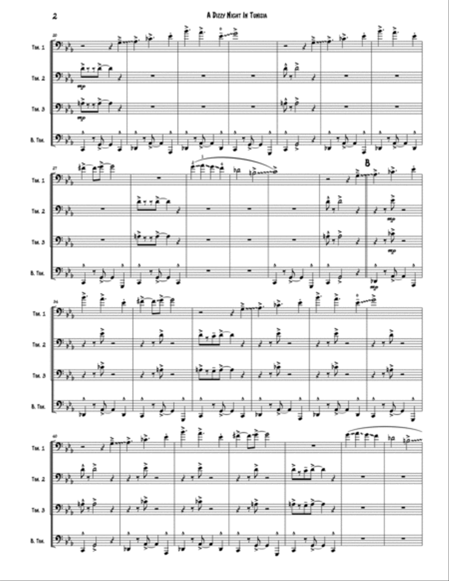 A Night In Tunisia Brass Quartet scores gallery preview page 2