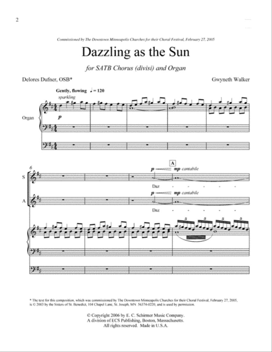 Dazzling as the Sun 4-Part scores gallery preview page 2