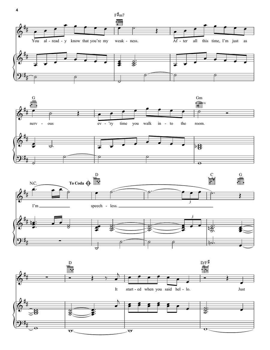 Speechless Speechless Piano, Vocal, Guitar scores gallery preview page 4