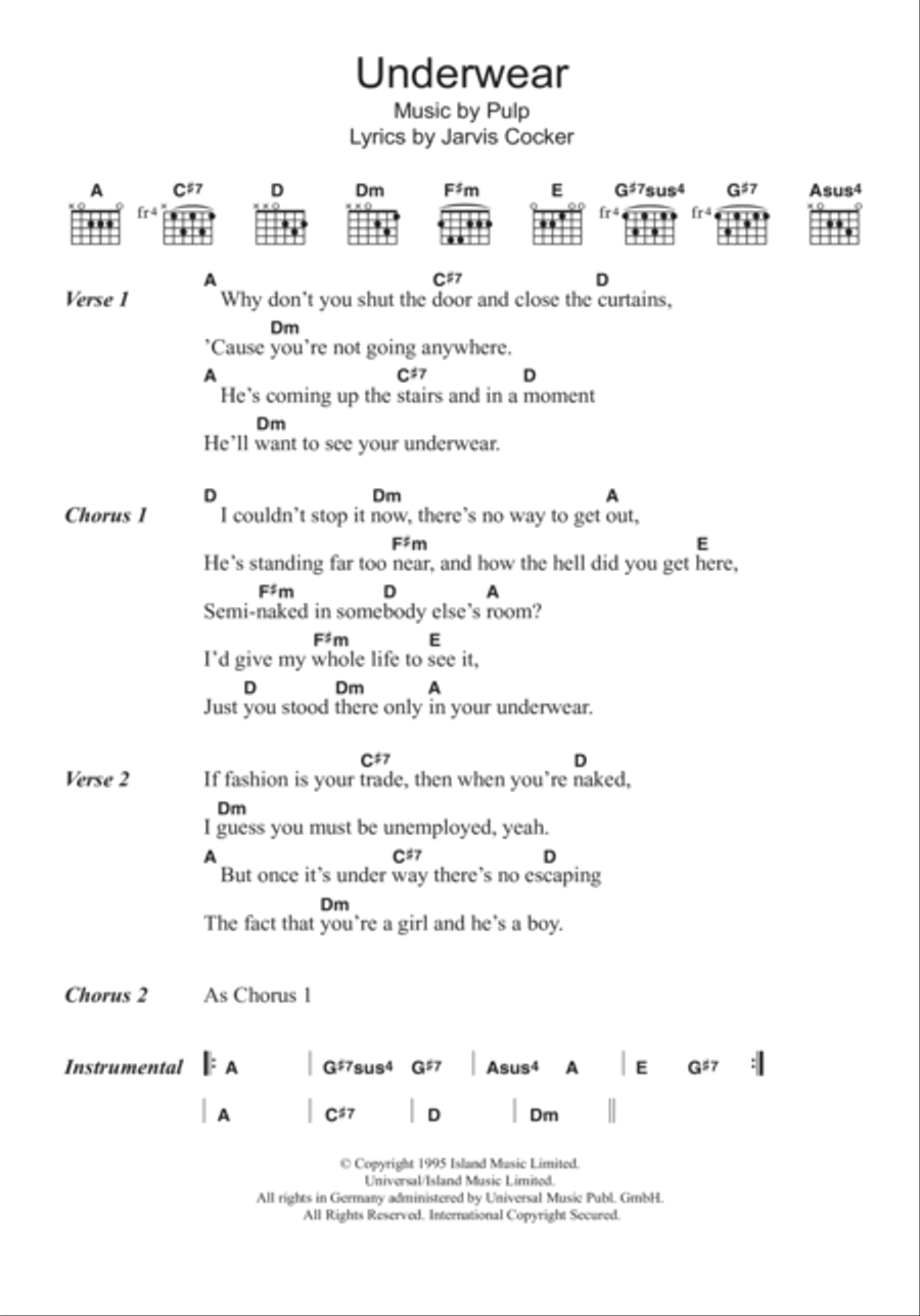 Underwear Acoustic Guitar scores gallery preview page 1