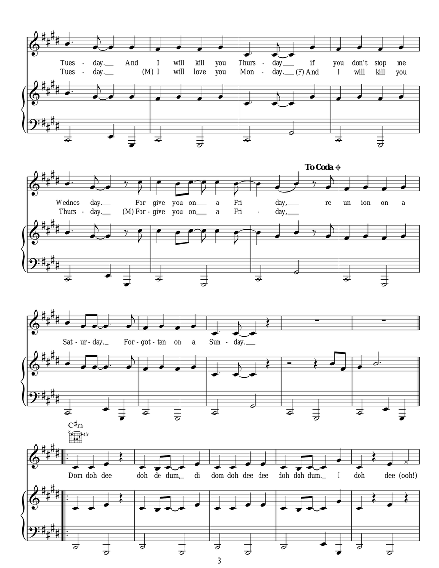 I Will Love You Monday (365) Acoustic Guitar scores gallery preview page 3