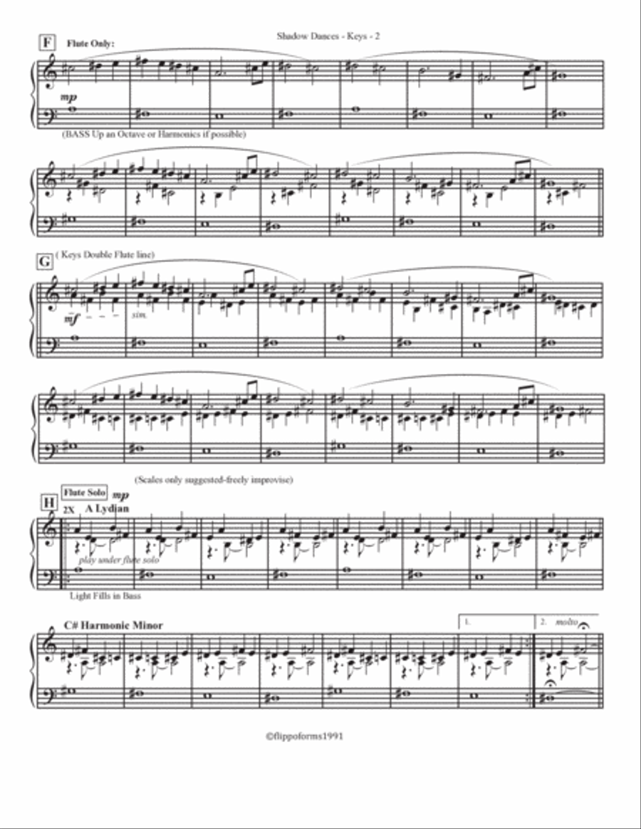 SHADOW DANCES - The Globaljazz Series - Indonesian Gamelan Jazz Fusion - Keyboard, Flute and Rhyth Jazz Ensemble scores gallery preview page 3