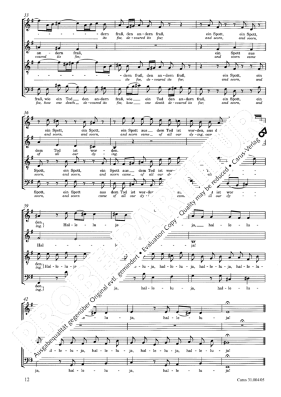 Christ lay in death's cold prison (Christ lag in Todesbanden) 4-Part scores gallery preview page 13