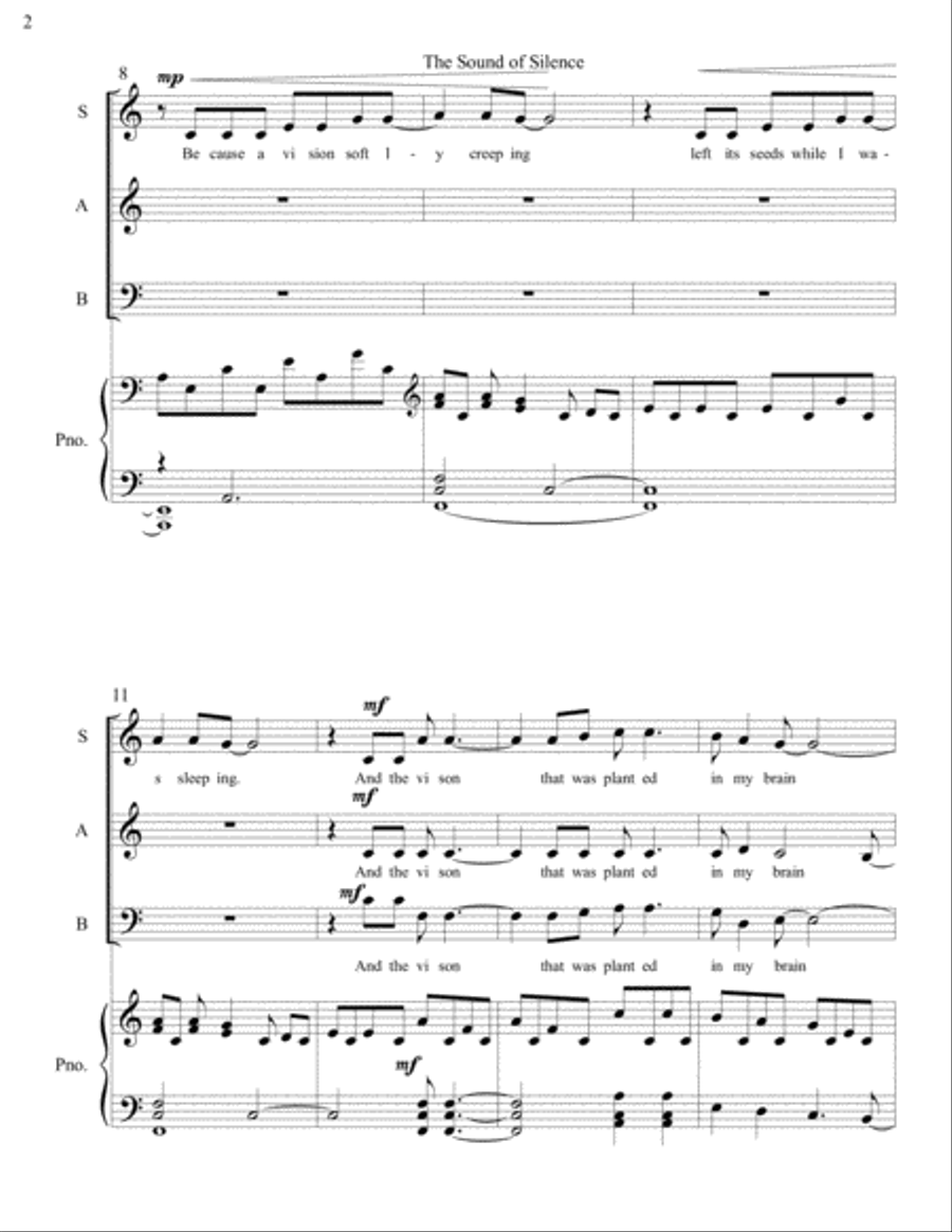 The Sound Of Silence The Sound Of Silence 3-Part scores gallery preview page 2