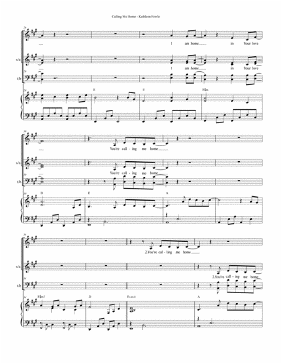 Calling Me Home 4-Part scores gallery preview page 5