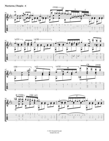 Nocturne in E Flat by Chopin (for Solo Guitar) image number null