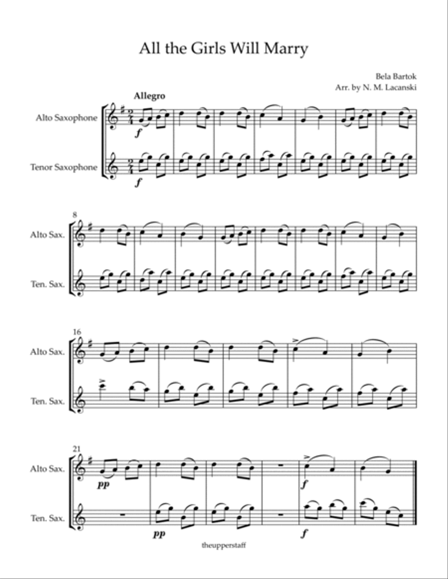 All the Girls Will Marry Woodwind Duet scores gallery preview page 2