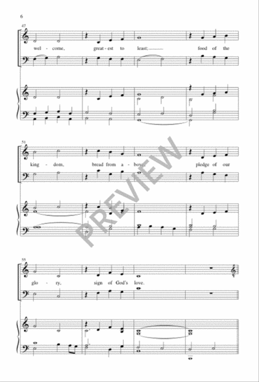 Sacred This Banquet, Holy Our Feast 4-Part scores gallery preview page 6