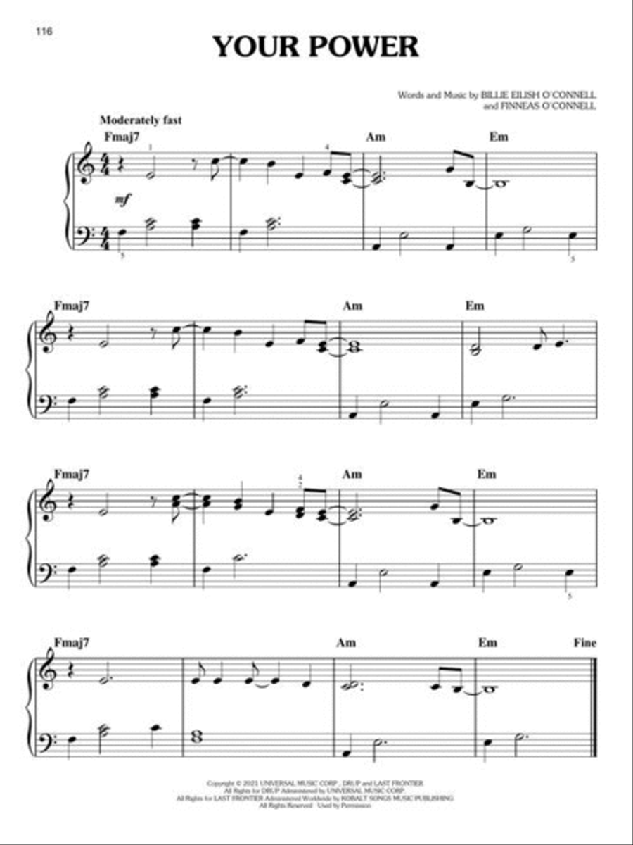 Top Hits of 2021 for Easy Piano Easy Piano scores gallery preview page 6