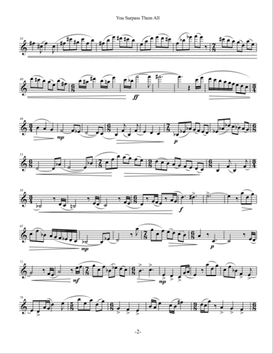 You Surpass Them All Alto Saxophone scores gallery preview page 4