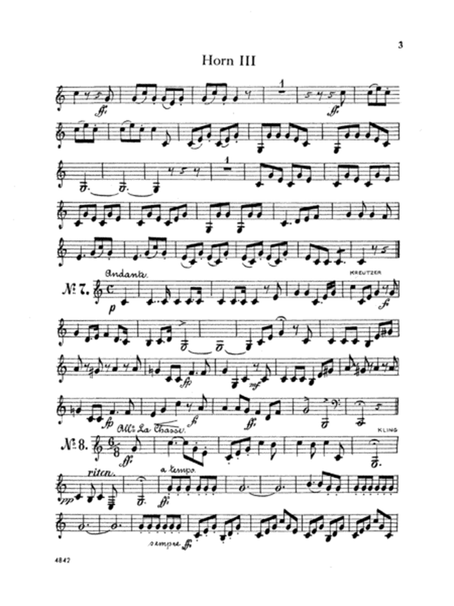 Thirty Selected Works for Three Horns (Mozart, Mendelssohn, Kling, etc.): 3rd F Horn