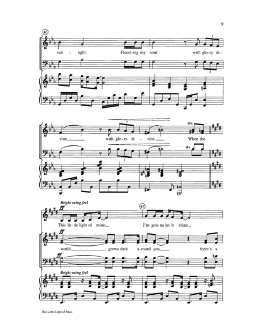 This Little Light of Mine 4-Part scores gallery preview page 9