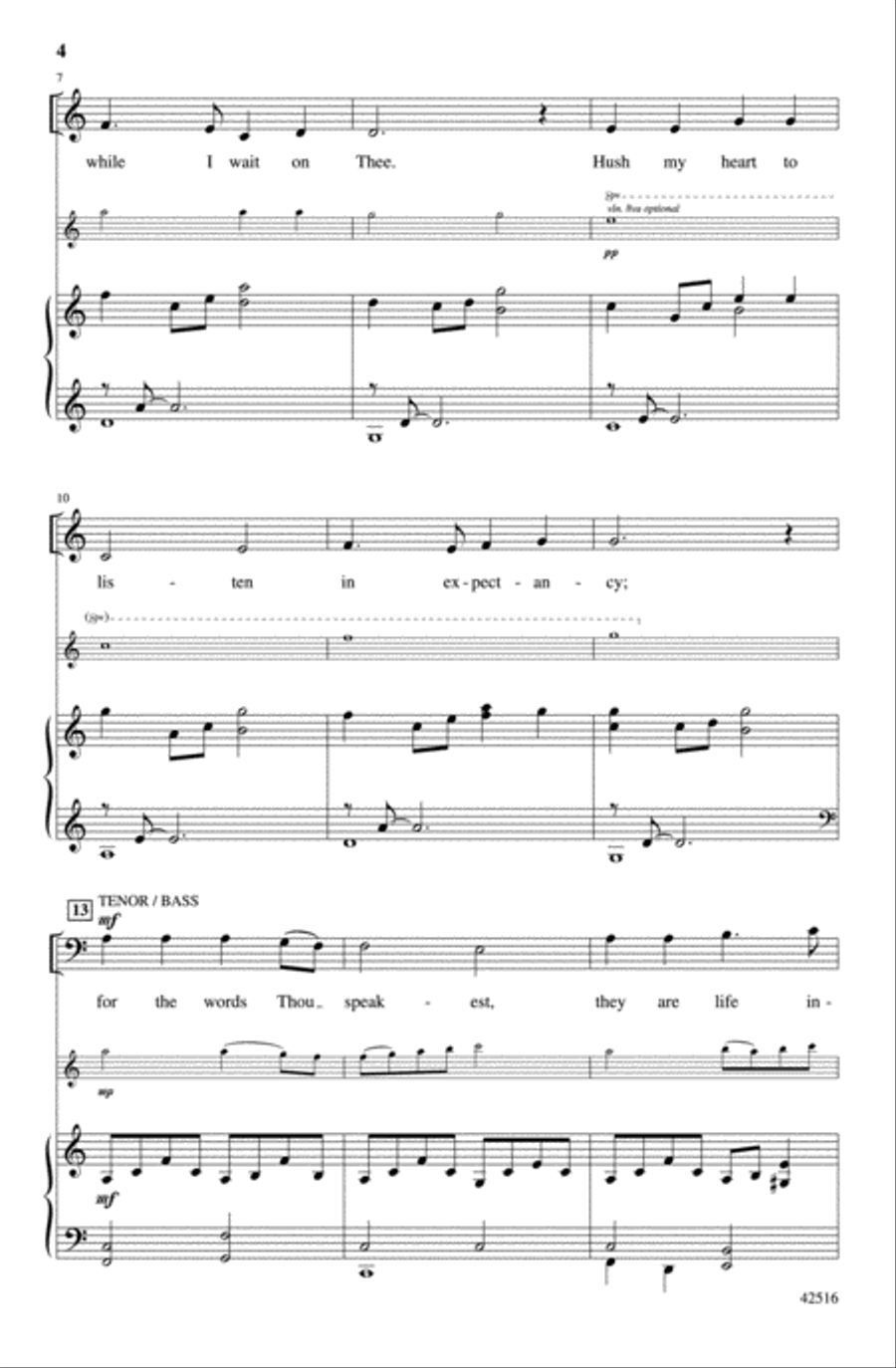 Speak, Lord, in the Stillness 4-Part scores gallery preview page 3