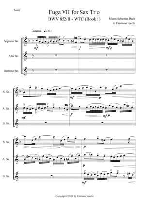 Fuga VII for Sax Trio