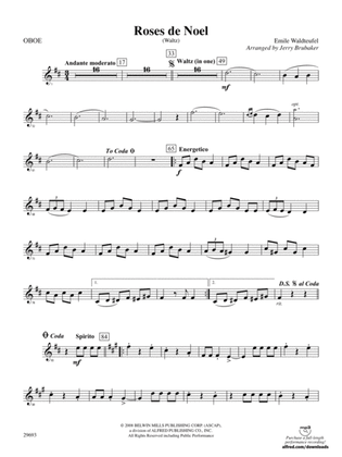 Roses de Noel (Waltz): Oboe