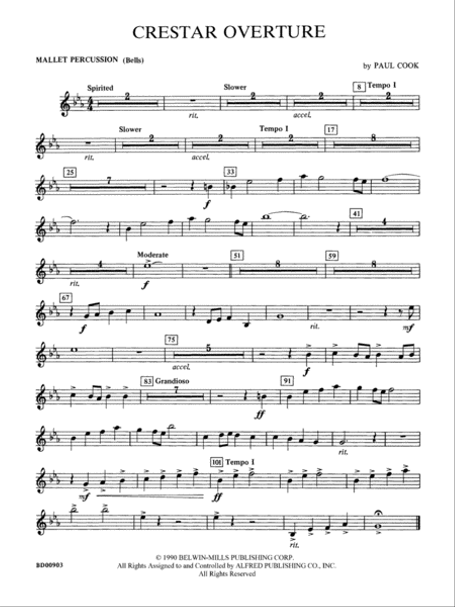 Crestar Overture: Mallets Concert Band scores gallery preview page 1