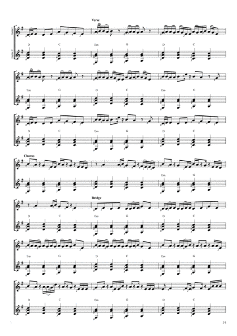 Old Town Road (remix) Electric Guitar scores gallery preview page 2