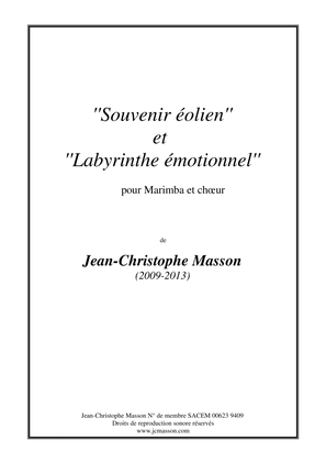 Book cover for Souvenir éolien --- for Marimba and chorus --- Full score and parts --- JCM 2009-2013