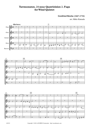 Turmsonaten. 24 neue Quatrizinien 2. Fuga for Wind Quintet