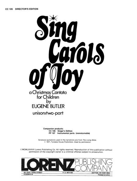 Sing Carols of Joy - Director's Edition