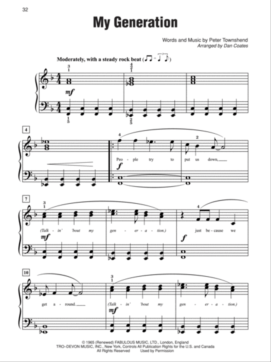 Simply Rock 60s Easy Piano scores gallery preview page 2
