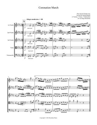 Coronation March (Db) (String Quintet - 3 Violins, 1 Viola, 1 Cello)