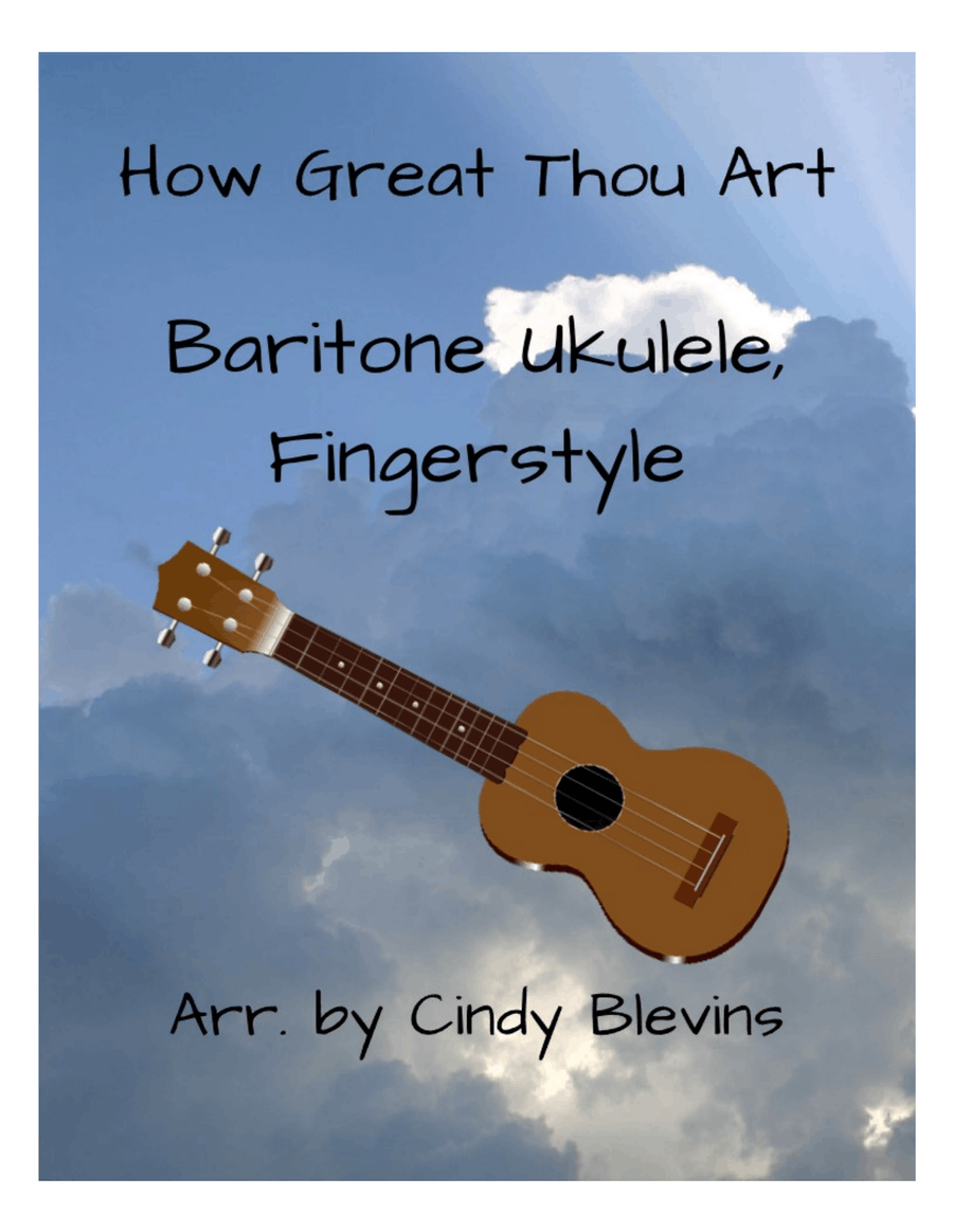 How Great Thou Art, for Baritone Ukulele Fingerstyle Baritone Ukulele scores gallery preview page 1
