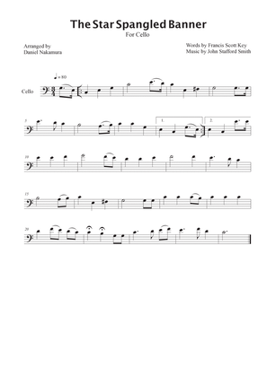 The Star Spangled Banner (For Cello)