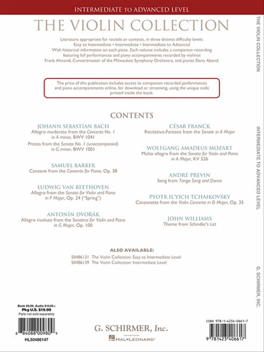 The Violin Collection – Intermediate to Advanced Level Violin Solo scores gallery preview page 2