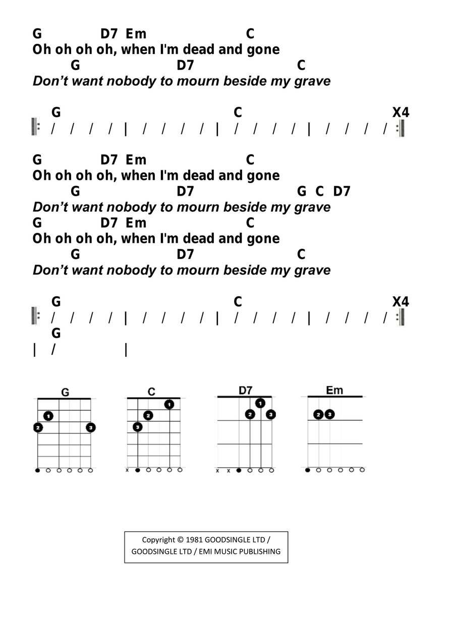 When I'm Dead And Gone Guitar scores gallery preview page 4