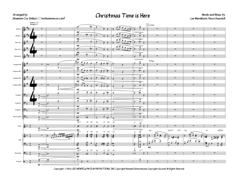 Christmas Time Is Here Jazz Ensemble scores gallery preview page 1