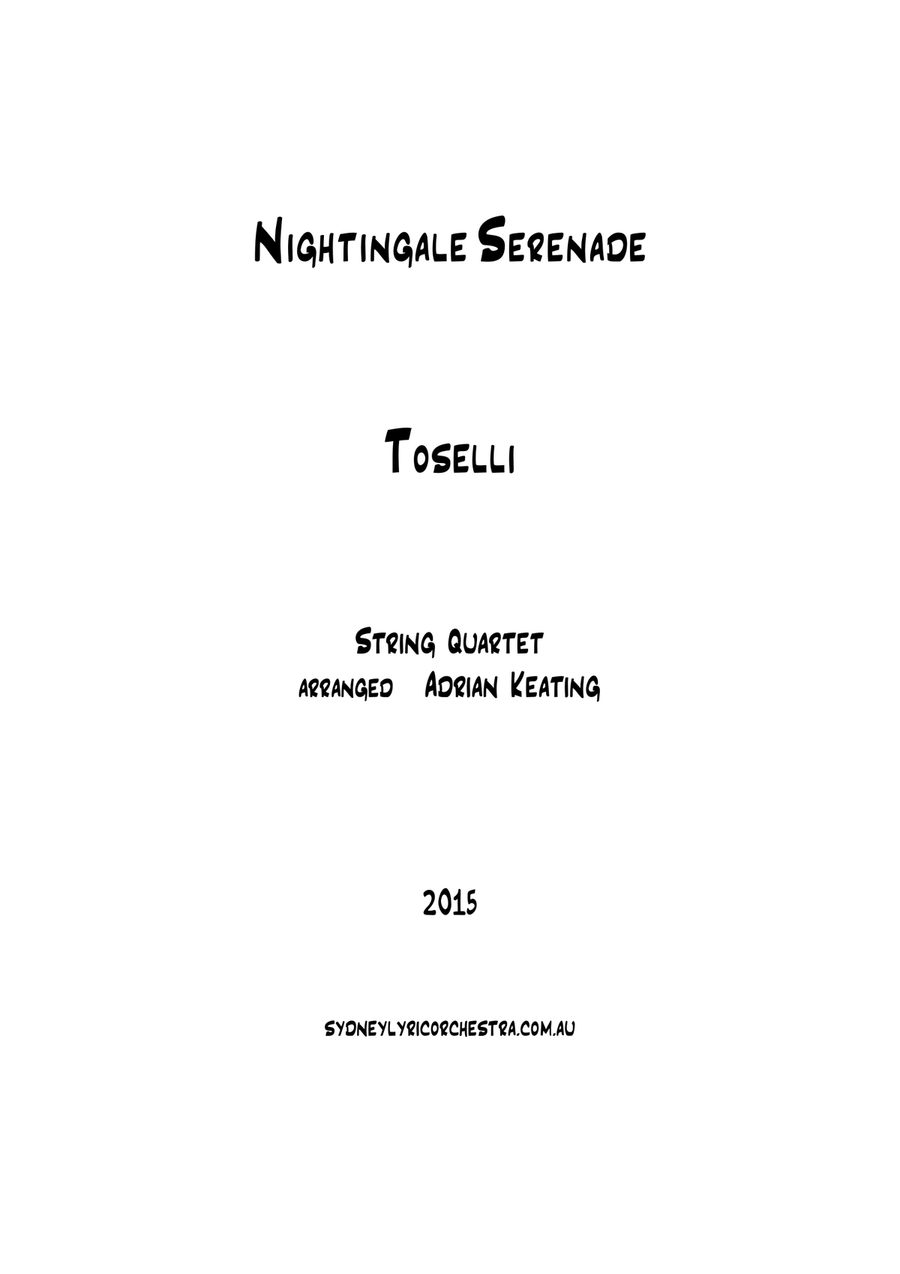 Nightingale Serenade - Toselli - String Quartet - intermediate to professional ensemble String Quartet scores gallery preview page 1