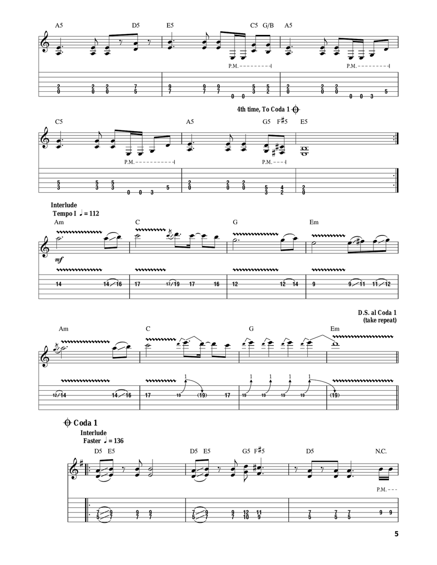 Fade To Black Fade To Black Acoustic Guitar scores gallery preview page 5