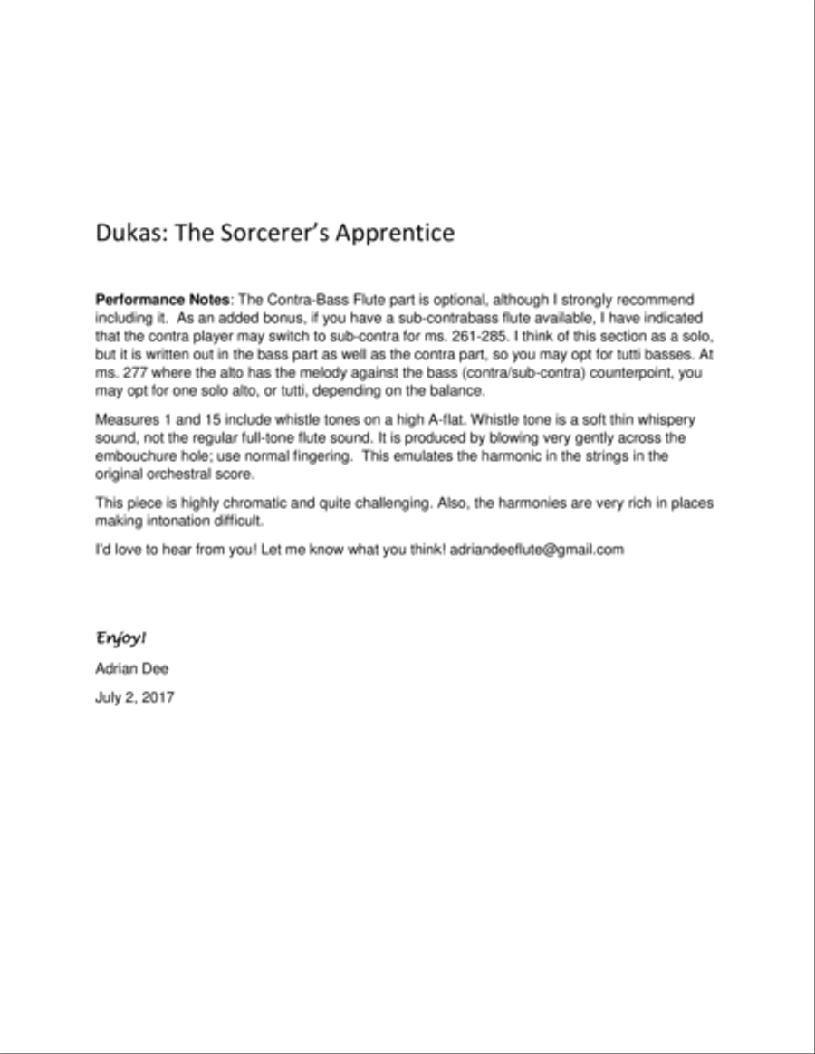 Sorcerer's Apprentice Flute Choir scores gallery preview page 2