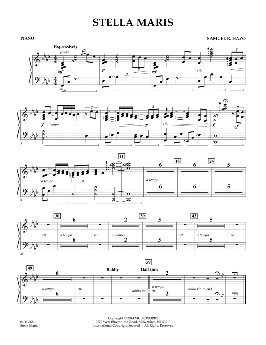 Stella Maris - Piano Stella Maris - Piano Concert Band scores gallery preview page 1