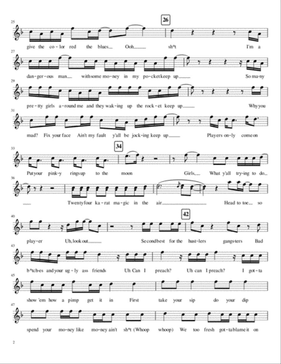 24K Magic Baritone Saxophone scores gallery preview page 2