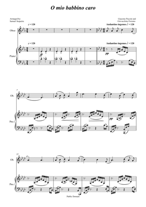 O mio babbino caro - for Oboe and Piano accompaniment - orchestral play along