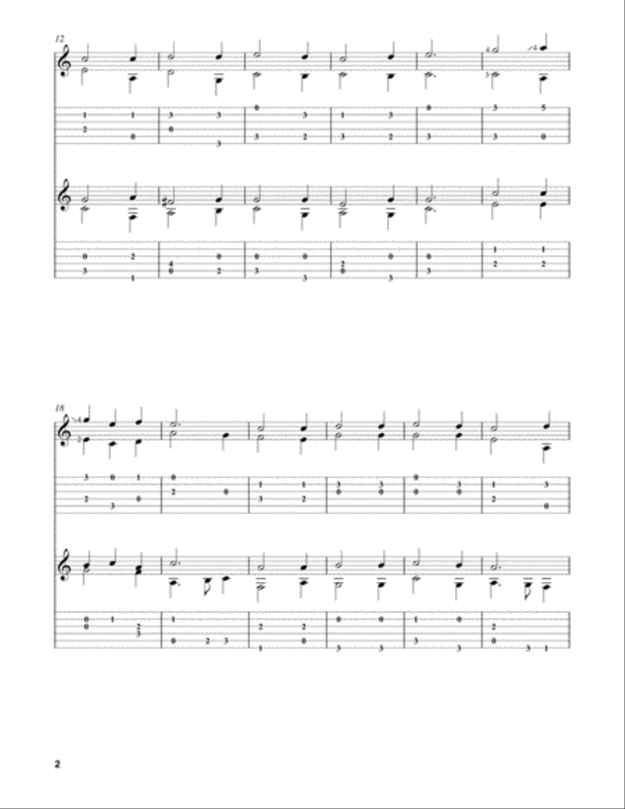 In dulci jubilo Classical Guitar scores gallery preview page 2