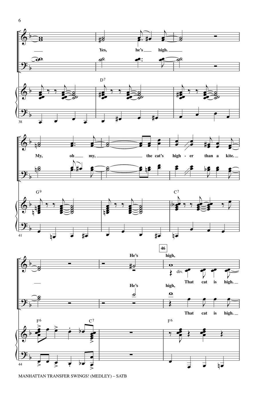 Manhattan Transfer Swings! (Medley) 4-Part scores gallery preview page 5