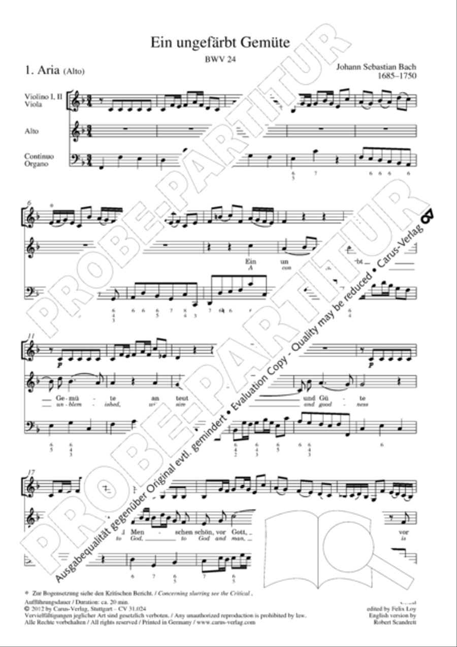 A conscience pure (Ein ungefarbt Gemute) 4-Part scores gallery preview page 8