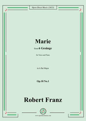 Book cover for Franz-Marie,in A flat Major,Op.18 No.1,for Voice and Piano