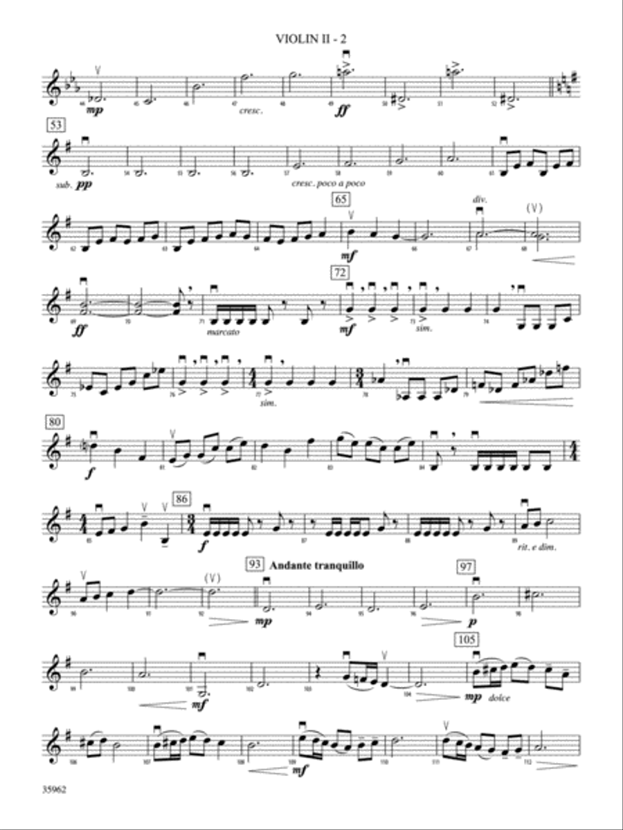 The Emerald Falcon: 2nd Violin String Orchestra scores gallery preview page 2