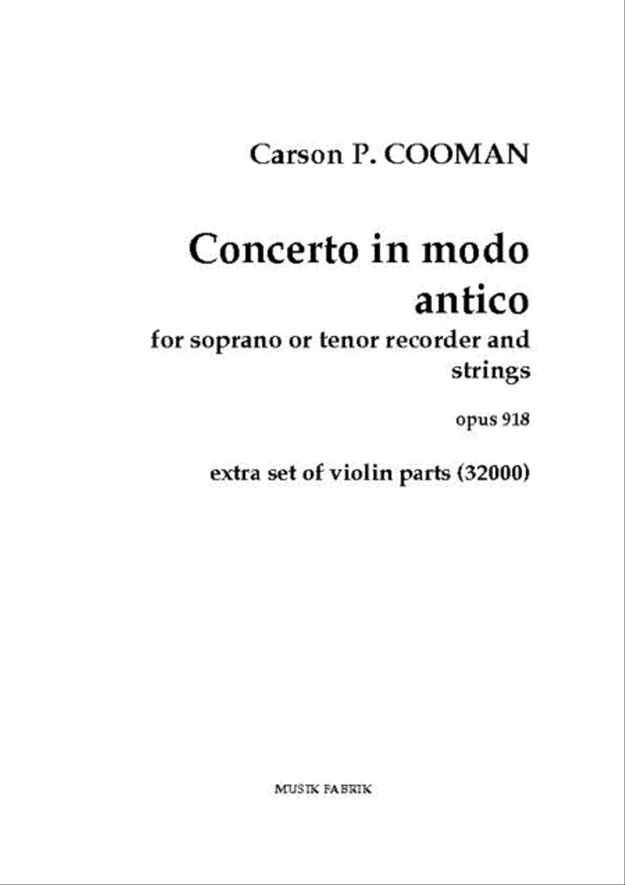 Concerto in modo antico Tenor Recorder scores gallery preview page 1