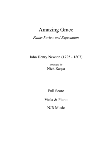 Amazing Grace (duet) - Viola and Piano - Full Set image number null