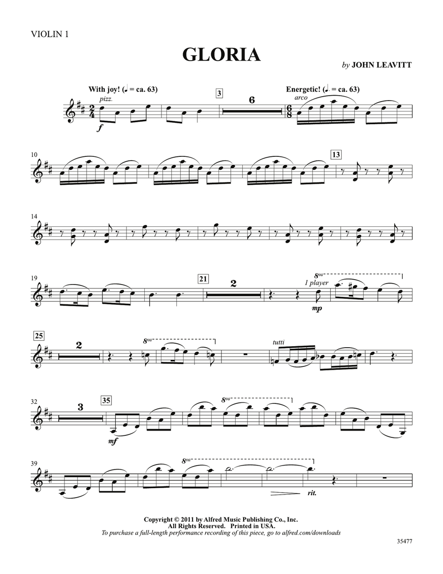 Gloria: 1st Violin