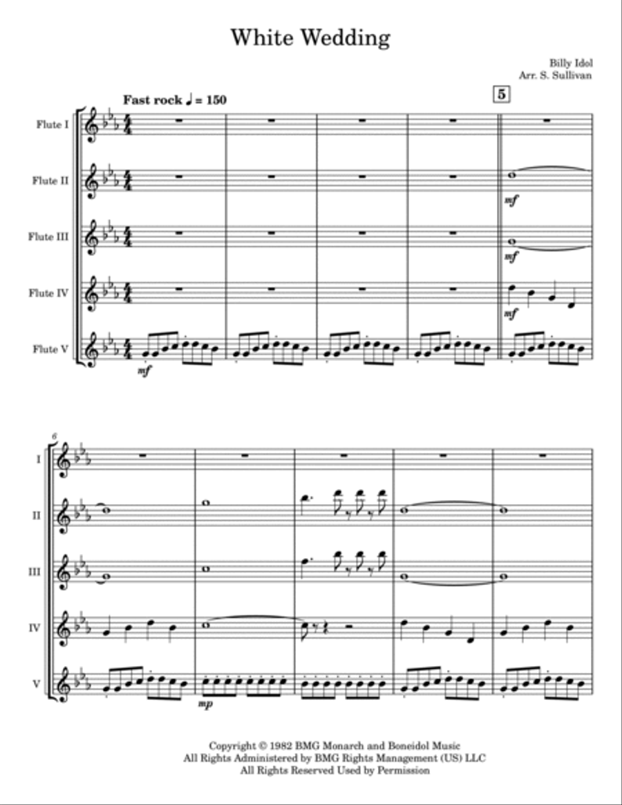 White Wedding Woodwind Quintet scores gallery preview page 2