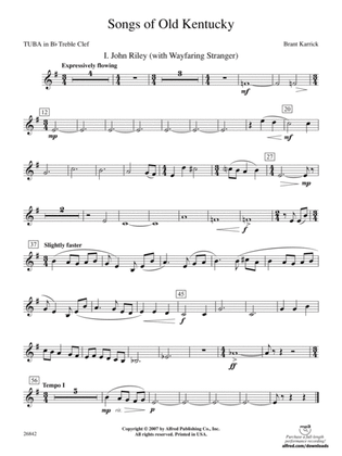 Songs of Old Kentucky: (wp) B-flat Tuba T.C.