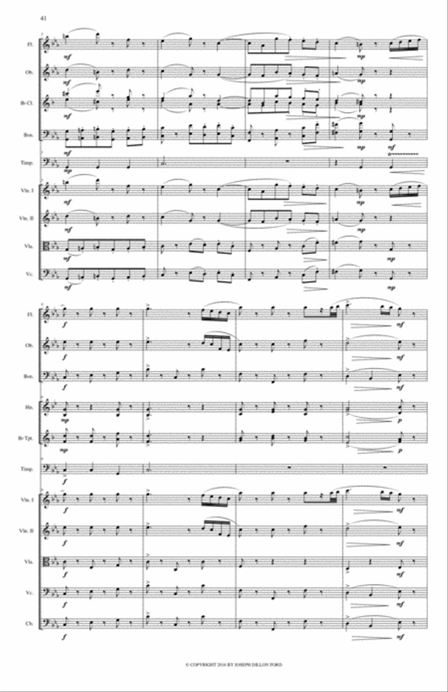 Symphony in C MINOR - The Fitch Symphony - 3rd movement (Minuet) Full Orchestra scores gallery preview page 2