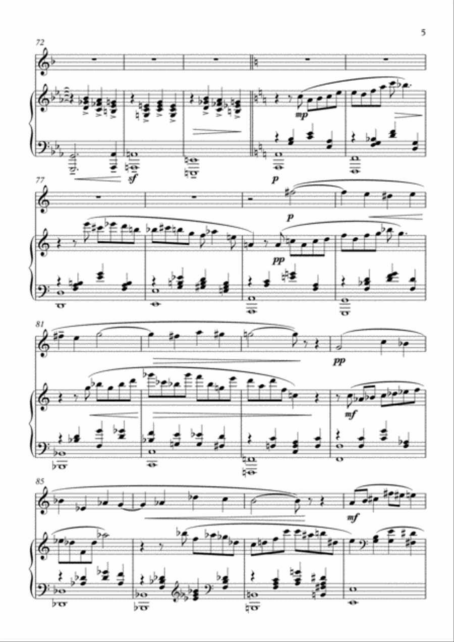 Grand Passacaglia for Clarinet and Piano Clarinet Solo scores gallery preview page 5